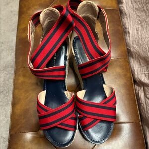 Tommy Hilfiger Red and Navy Espadrilles